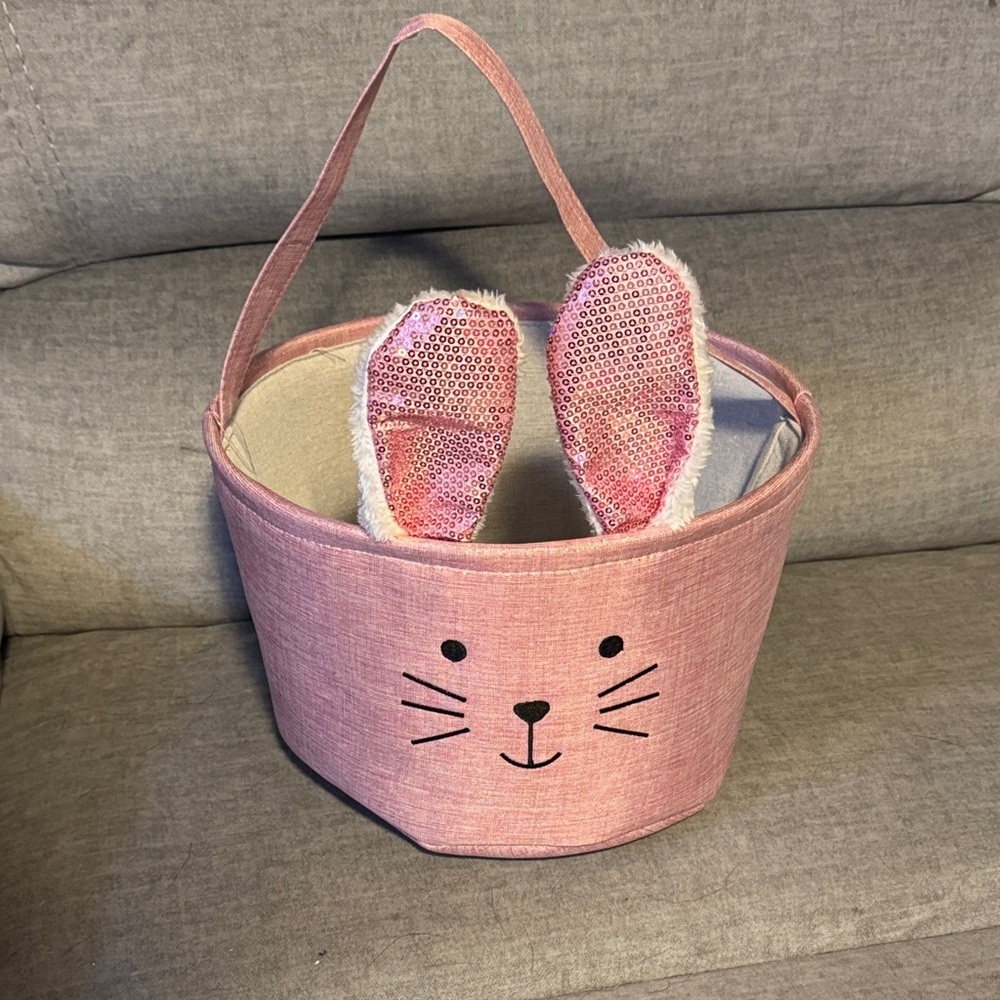 Pink Bunny Ears 12” Kids Basket